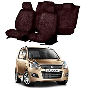 Chiefride Cotton Car Seat Cover for Maruti Suzuki Wagon R (5 Seater) (Brown) (All Detachable Headrest)