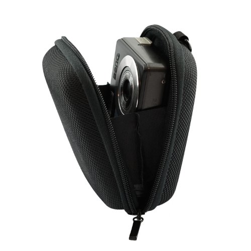 iProtect Universal Kamera Hülle Tasche extra stoßfest mit Schultergurt und Gürtelschlaufe in schwarz - 2