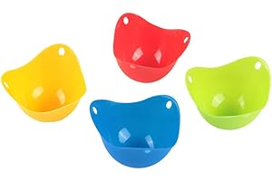 SHANBYE Eierkocher,4 PCS Silikon Eier Pochierer Eierkocher Antihaft Pochieren Pods für Küchen Eierpfanne Kochgeschirr Dampfkessel Mikrowelle Egg