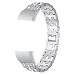 Produktbild AmaSells Für Fitbit Charge 2 Uhr Intelligent Uhr Smart Watch Ersatz Sport Edelstahl Uhrenarmband Bling Diamant Metall Armband Bügel Handgelenk für Herren Damen (Silber)