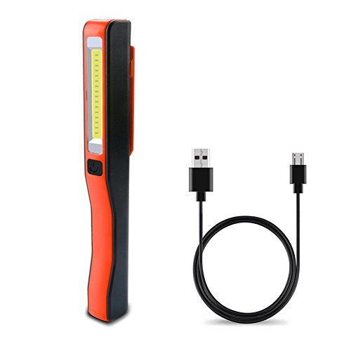 Preisvergleich Produktbild Crewell LED-Arbeitslampe, tragbar, COB, wiederaufladbar, USB, Inspektionslampe, mit magnetischem Clip für Werkstätten, zum Heimwerken