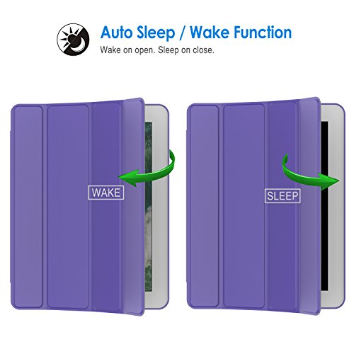 JETech Gold Slim-Fit Folio iPad Case Hülle Tasche Schutzhülle Etui für Apple the New iPad 4 / iPad 4 / iPad 2 mit Multi Ständer Auto Sleep Wake up Funktion (Lila) - 4