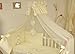 Stunning Baby Canopy / Mosquito Net for Cot + Fitting / Holder - Cream Hearts