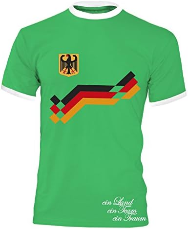 Luckja Euro 2016 Germany Retro Jersey Name and Number Print 8 Men's T-Shirt - Green - Medium
