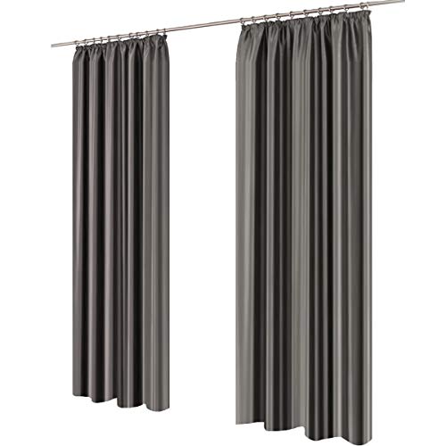 Gräfenstayn® Latika Cortinas de oscurecimiento Cortinas térmicas Cortinas térmicas Cinta universal con vellón polar - 140 x 245 cm - muchos colores atractivos - con sello Oeko-Tex Estándar 100: Cortinas de 