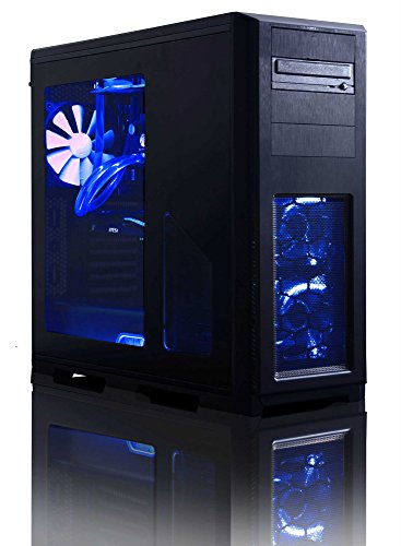 VIBOX Warrior 4.182 Gaming PC – 4,0GHz AMD FX 6-Core CPU, RX 460 GPU, leistungsfähig, Wassergekühlter Desktop Gamer Computer mit Spielgutschein, Blau Innenbeleuchtung, lebenslange Garantie* (4,0GHz übertakteter Superschneller AMD FX 6300 Sechs 6-Core Prozessor CPU, MSI AMD Radeon RX 460 2GB Grafikkarte, 8GB Team Elite 1600MHz RAM, 1TB HDD Festplatte, Raijintek Triton Wasserkühler, 85+ Netzteil, Phanteks Gehäuse, AM3+ Mainboard, Ohne Windows Betriebssystem) - 3