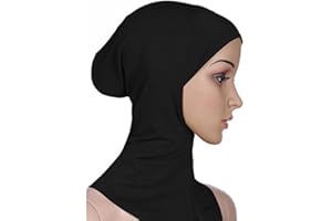 5FIVE Bonnet sous-hijab pour femme islamique - couvre la tête, le cou et le torse Taille unique Noir