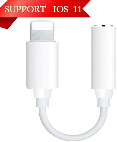 Lighting to 3.5mm Headphone Jack Adapter for iPhone 7/7Plus iPhone 8/8Plus iPhone X/10 AUX Audio adaptor Jack Earphone Connector Cable for iPhone AUX Female Audio Jack Music &amp; Control Headphone Cable Earpod Adapter Support All iOS Below