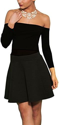 Kefali Ladies Bodysuit Thong Stringbody Deep Roundneck Long Sleeve With Lace (M, Black)