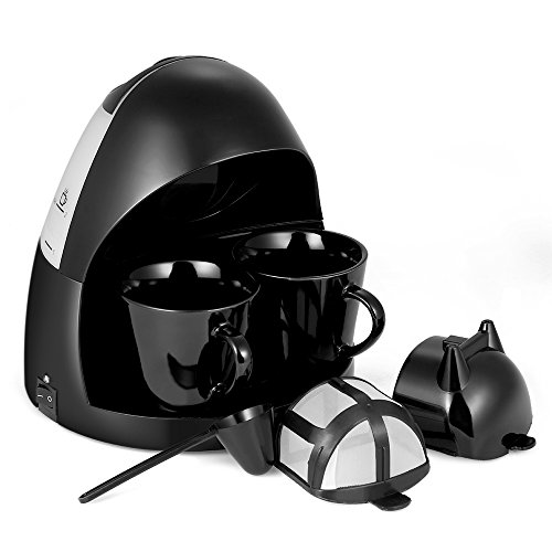 Decdeal Filterkaffeemaschine Mini-Kaffeemaschine für 2 Tassen Kaffee je 125ml Ink.2 Porzellan-Tassen - 6