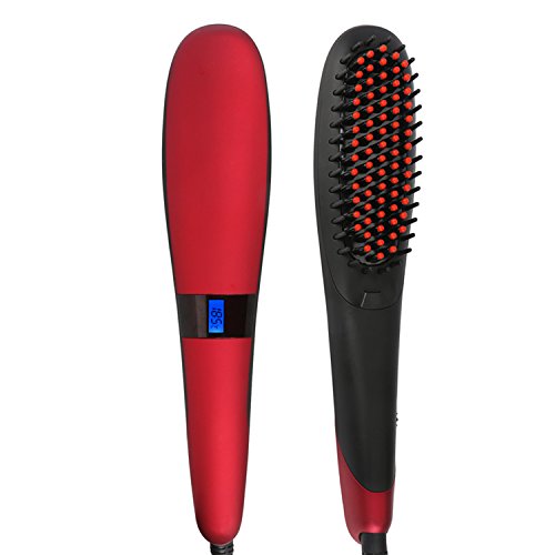 Segbeauty® Haarglätter Keramik Haarbürste, Instant Heizung Haarglättung, Anion Haarpflege Natürliche Haar Styles, Anti Verbrühen Hitzeschutz Bügeleisen, Auto Abschalten Begradigen Kamm