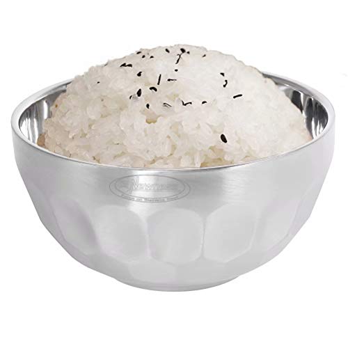Newness 350 ML Ciotole per Cereali, Ciotole Cucina in 304 Acciaio Inox a Doppia Parete, Ciotoline da Dolce Snack di Ciotola, Scodella Ciotole per Pasta, Zuppa, Cereali, Riso, Dessert, Ramen e Gelato