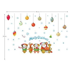 Amazon Brand - Solimo PVC Vinyl Christmas Express Decor Ideal Size Wall Sticker for Kids Room (160 x 100 cm)