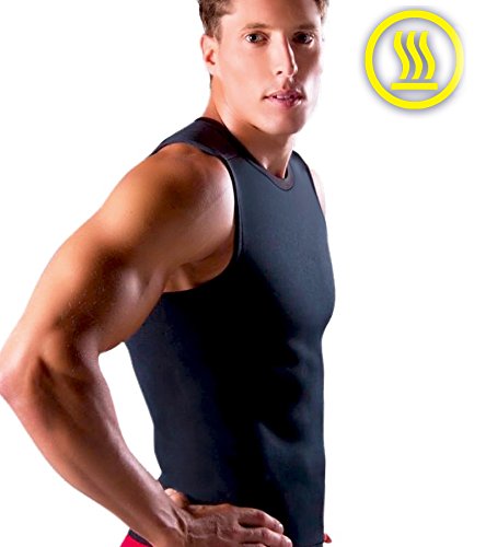 Exklusive Herren Schlankheitskur Effekt Sauna mit Die neue Technologie NEOTEX. Verpasst Gewicht leicht mit diesem Shirt Bauchweg. Formt und durch Wärme in Punkte. Tanktop Ideal zur Verwendung während Ihr Training aber auch zu Arbeit oder Zuhause – Shirt ohne Ärmel lagig. schwitzt, absorbiert und verdunstet. Größe Extra Large XL Herren No Zip - 2