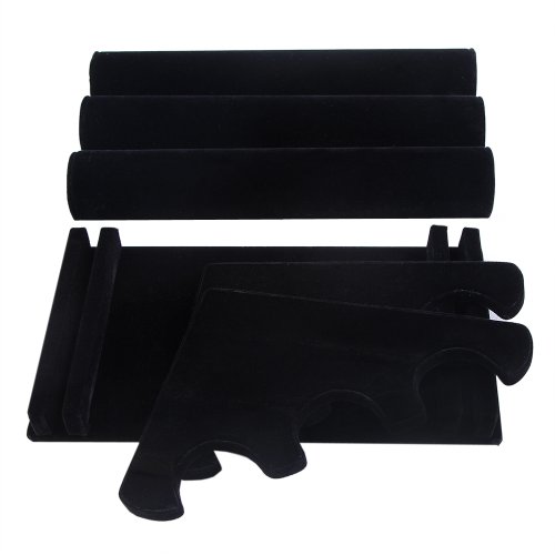 Songmics® Neu Schmuckständer kleiderständer für Uhren Armband Samt Armbandständer Schwarz JDS008 - 4