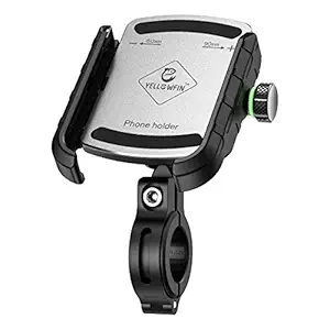 Yellowfin Waterproof Bike/Motorcycle/Scooter/Cycle/Bicycle Mobile Phone Holder Mount with 360 Rotation, for Maps and GPS Navigation (Silver, Jaw Grip Without Charger)