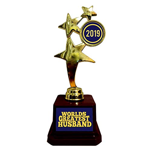 YaYa Cafe™ Valentine Gifts for Husband World Greatest Husband Award Trophy Award - Star Golden