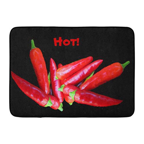 LIFIPOK HOME Tappetino da Bagno Verdure Red Chili Pepper Cibo vegetale Cucina vegana Condimenti Bagno Decor rug