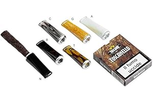 BOCCHINO CORTO PER TOSCANI METACRILATO AMBRA CON SALVAFUOCO IN ALLUMINIO LUBINSKI