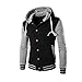 Produktbild Elecenty Herren Winterjacke, Warme Dicken Mantel Einreiher Männer Outwear Pullover Winter Langarm Kapuzenpullover Sweatshirt Übergröße Oberbekleidung Parka Sweatjacke Winterjacke (XXL, Grau)