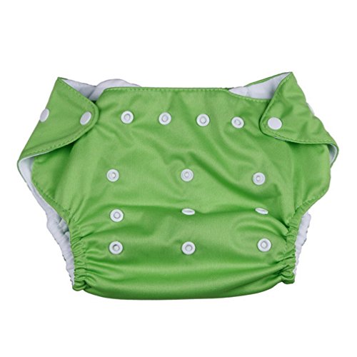 EOZY 1pc Reusable Washable Baby Infant Toddler Soft Cloth Diaper Nappy Covers Adjustable Babies Newborn Weighing 3-13kg Green