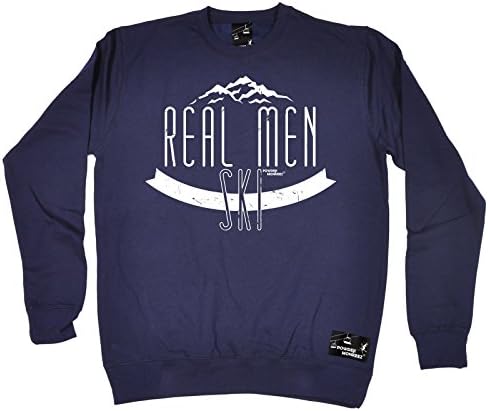 Powder Monkeez Premium Real Men Ski Sweatshirt Fashion Funny Apres Ski Skiing Clothing Gift Presents accessories For him Her Christmas Birthday