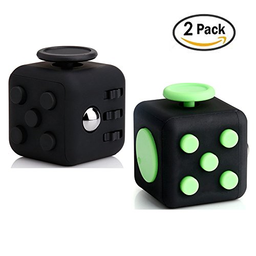 Digitek Fidget Cube Fidget Dice Toy - Relieve Stress, Anxiety, and Boredom All at Your Finger Tips For Adults and Children 2PCS Black+Green Digitek Fidget Cube Fidget Dice Toy - Relieve Stress, Anxiety, and Boredom All at Your Finger Tips For Adults and Children 2PCS Black+Green