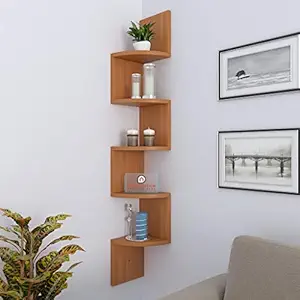 DecorNation Corner Wall Mount Shelf Zigzag Shape