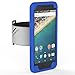 Produktbild MoKo Nexus 5X Sportarmband - Silikon Handy Tasche Joggen Laufen Sport Armband Anti-Schweiß Hülle Schutzhülle Case + Schlüsselhalter für Nexus 5X von LG 5.2 Inch 2nd Gen Smartphone,Marineblau