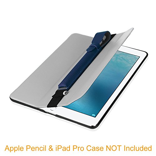 Fintie Apple Pencil Halter – Premium Kunstleder Hülle mit USB-Adapter-Tasche, kompatibel mit iPad Pro 9,7, iPad Pro 10.5 & iPad Pro 12.9 Schutzhüllen, Marineblau - 5