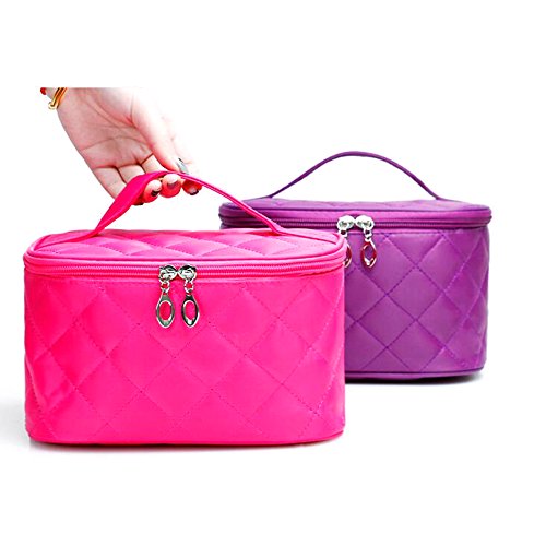 Dame Make-up Kulturbeutel Organizer Kosmetiktasche Beutel Dusch-Tasche für Reisen Tasche Koffer Große Kapazität Tragbare Toilette Reisetasche mit Griff und Spiegel - 4