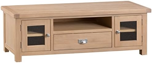 Vermont Oak Large TV Unit with Glazed Doors