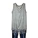 Produktbild Oliviavan Damen Bluse Tuniken Lässig Einfarbig Saum Quaste Weste ohne Ärmel Top Frühlings Sommer Mode Vintage Weste Crop Tops Frauen Hemd Langarmshirts Oberteile