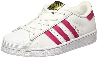 adidas Superstar, Sneakers Basses Mixte enfant, Blanc (Footwear White/Bold Pink/Footwear White), 28 EU