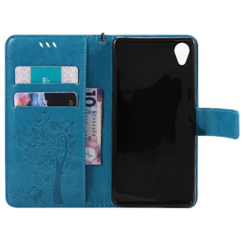 Nancen Tasche Hülle für Sony Xperia X Flip Schutzhülle Zubehör Lederhülle mit Silikon Back Cover PU Leder Handytasche im Bookstyle Stand Funktion Kartenfächer Magnet Etui Schale - 3