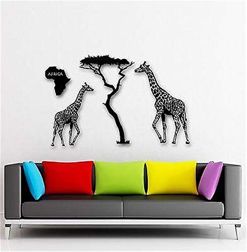 Decals Wall Stickers Sayings Lettering Room Home Wall Decor Mural Art Giraffe Africa Animal Continent