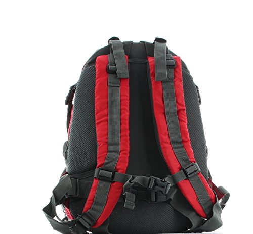 Franky Rucksack 14 Zoll Laptopfach RS10 – Hellrot Dunkelrot Grau - 5