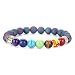 Produktbild Stillshine - Chakra Yoga Balancing Runde Stein Perlen Elastische Natürliche Perle Kette, Charm Herren Frauen Geschenkbox (Stil 6)