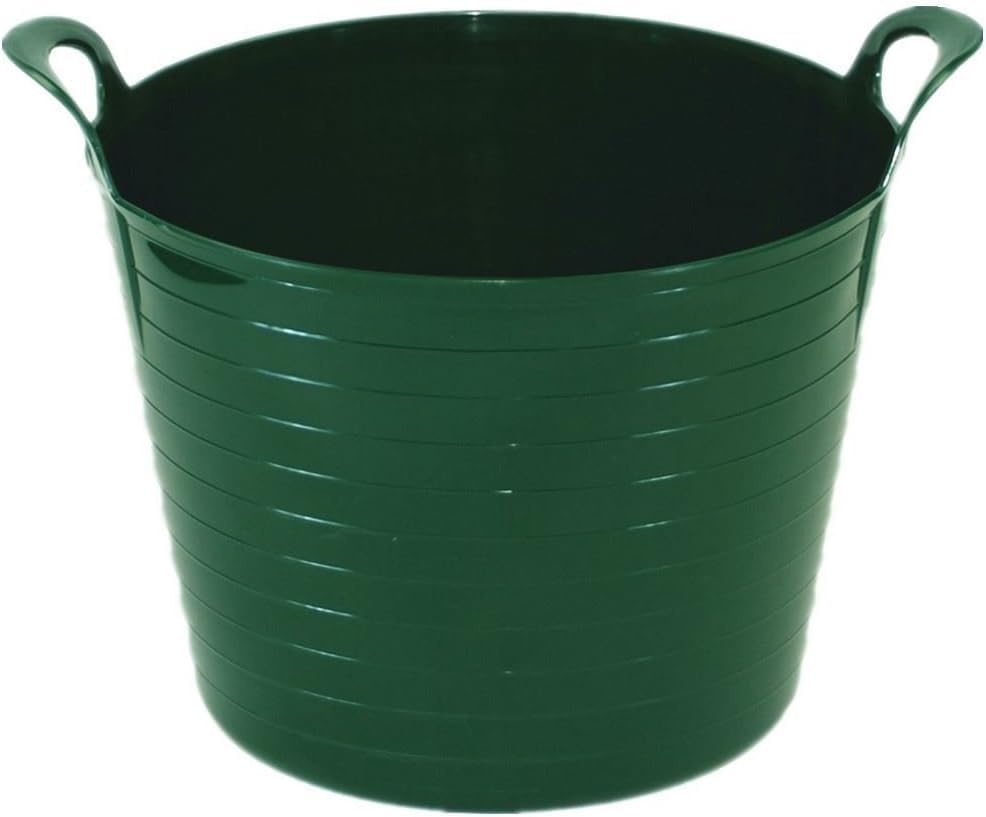 SPECTRAPLAST® 45 Liter Heavy Duty Large Flexi Tub Garden Home Flexible Colour Plastic Storage Container Bucket Flex Tub- MADE IN U.K. (GREEN, 45 LITRES)