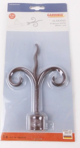 Gardinia-Endstück "Antik" für Stangen mit 20mm Durchmesser, Farbe rost