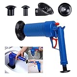 Womdee Drague de Toilette, Outils de Nettoyage des égouts Baignoire Outil de dragage de la Pression de l'air Pompe de vidange Pipe Outils de dragage avec 4 Plug pour Toilette Baignoire drague Dredge