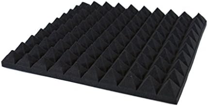 4 Pack of 500mm x 500mm B1 Fire Rated Black Acoustic Pyramid Foam Panels Spike Studio Sound Insulation