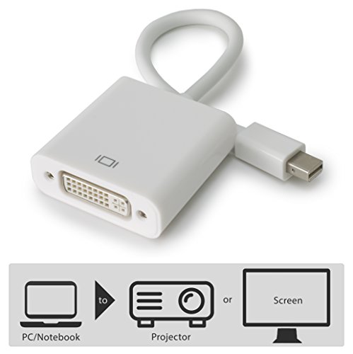 MyGadget Mini Displayport auf DVI Adapter – DP Konverter Kabel – Zubehör für Apple MacBook Air, Pro, iMac, Mac, Surface Pro, Lenovo in Weiß - 2