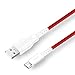 Produktbild Vanko HARTech Micro-USB Nylon Ladekabel in Militärqualität, verstärkt mit Erstklassigen Aramidfasern, für Android Smartphones, Samsung, Huawei, LG, Kindle, Tablet-PC, Smartwatch, 1.5 Meter, Rot/Weiß