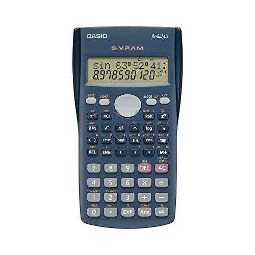 Casio FX82MSCalculadora científica (240 Funciones, 24 Niveles de paréntesis, VPAM), Color Gris Oscuro