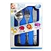 First Steps "My First Cutlery Set" including Knife, Fork & Spoon in Stainless Steel with Cute Animal Print 12m+