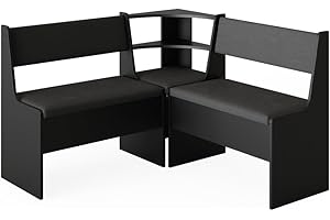 Vicco Banco de Comedor Roman, Negro, 120 x 120 cm