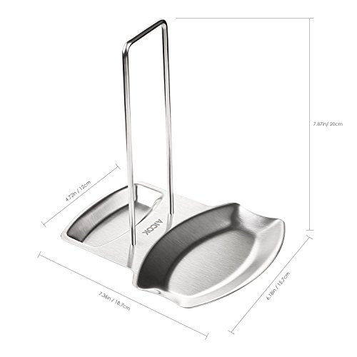 Aicok Deckelhalter, Multifunktionaler Halter für Deckel und Löffel, Topfdeckelhalter und Löffelablage aus Edelstahl - 2