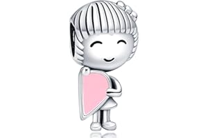 Pandach Ciondolo in Argento Sterling 925 Charm Bead Compatibile con Bracciale e Collane Europei da Donna,Perline Intarsio con Zircone Chiaro, Regali per Donne