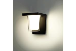 FLORNIA Lampa zewnętrzna LED lampa ścienna zewnętrzna na balkon, do ogrodu (4000 K 800 lm 13 W IP65 czarna)